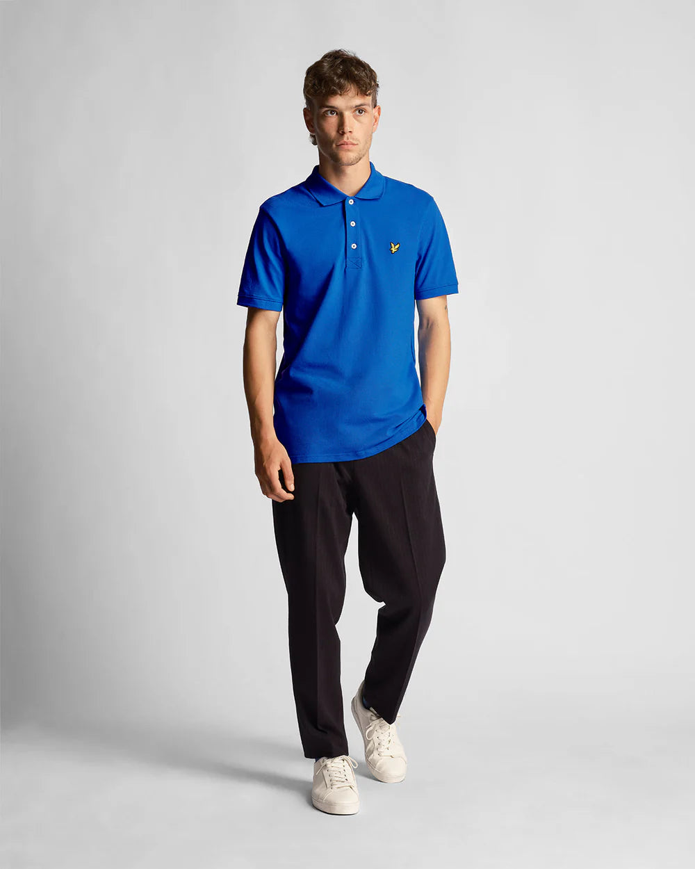 Plain Polo Shirt, Bright Blue - Lyle&Scott