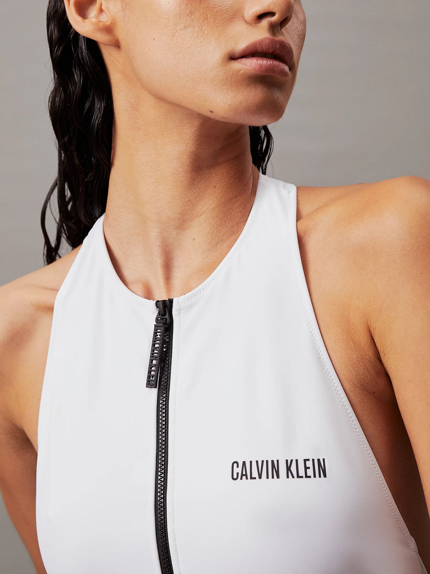 Costume Intero Zip, White - Calvin Klein