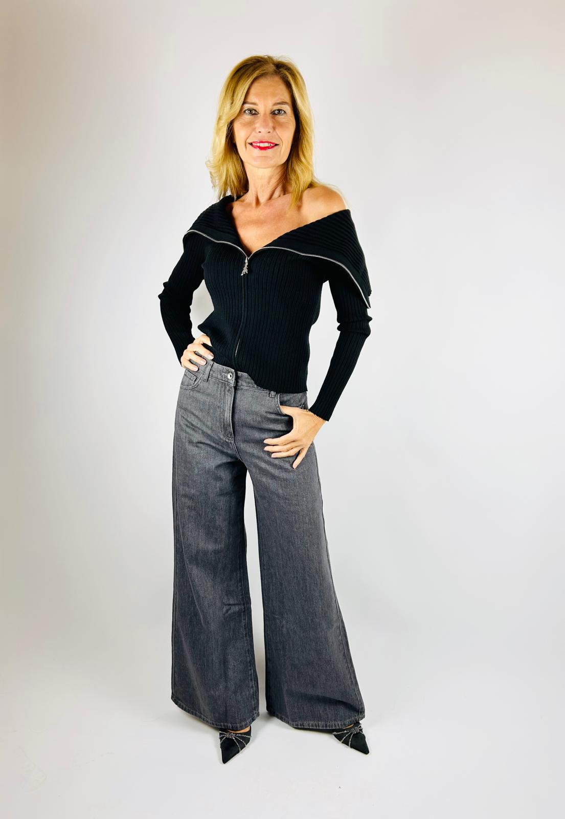 Jeans Denim Palazzo - Patrizia Pepe