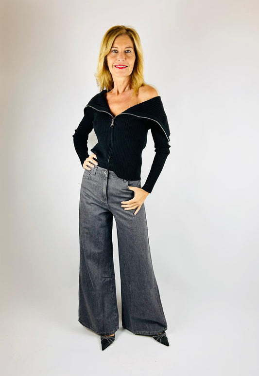 Jeans Denim Palazzo - Patrizia Pepe