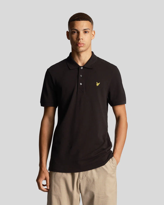 Plain Polo Shirt, Black - Lyle&Scott