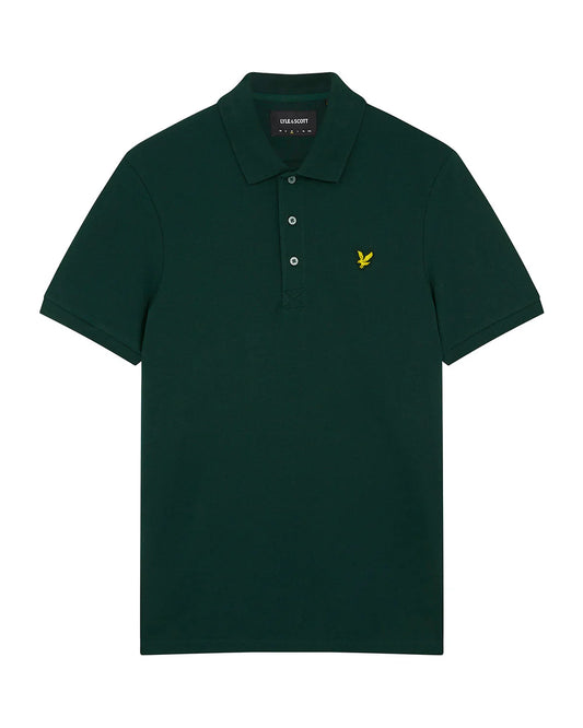 Plain Polo Shirt, Dark Green - Lyle&Scott