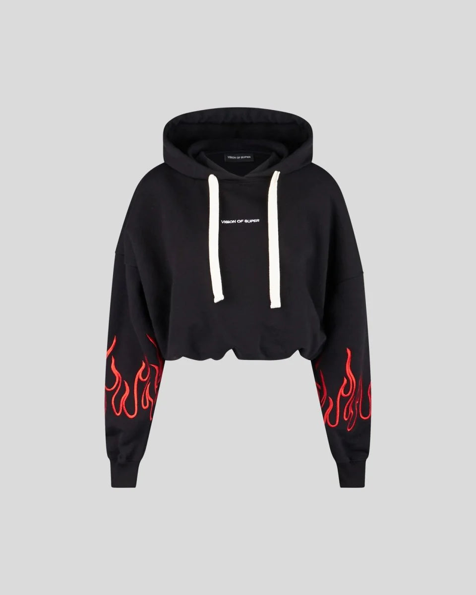 Crop Hoodie Flame - Vision Of Super