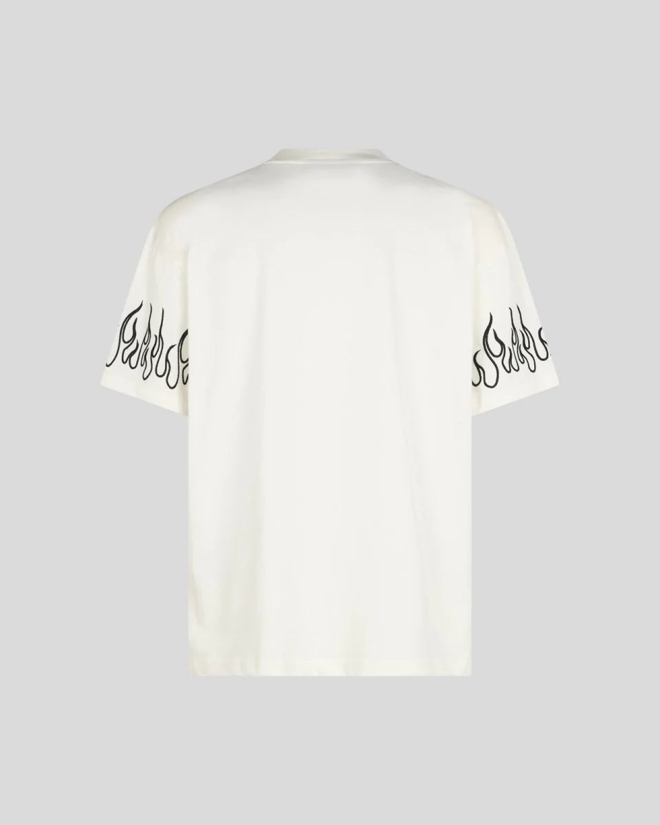 T-shirt Flame Ricamo, White - Vision Of Super