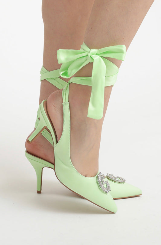 GAELLE - DECOLLETE VERDE CON LACCI - fly-chic21