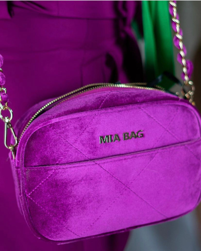 Borsa in velluto, Fucsia - Mia Bag - fly-chic21