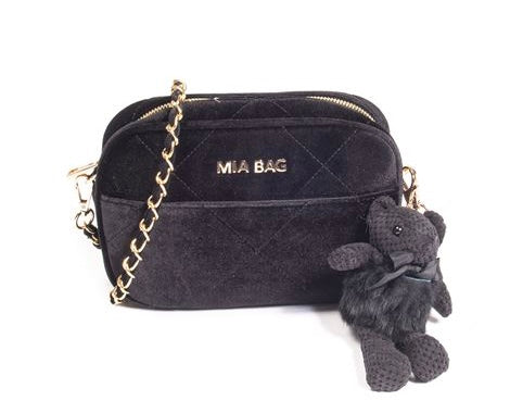 Borsa in velluto, Nero - Mia Bag - fly-chic21