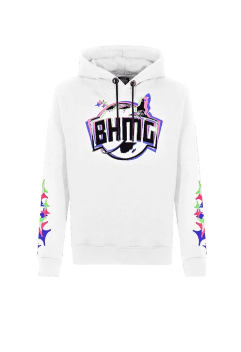 Hoodie 3D Graphics, White - BHMG - fly-chic21